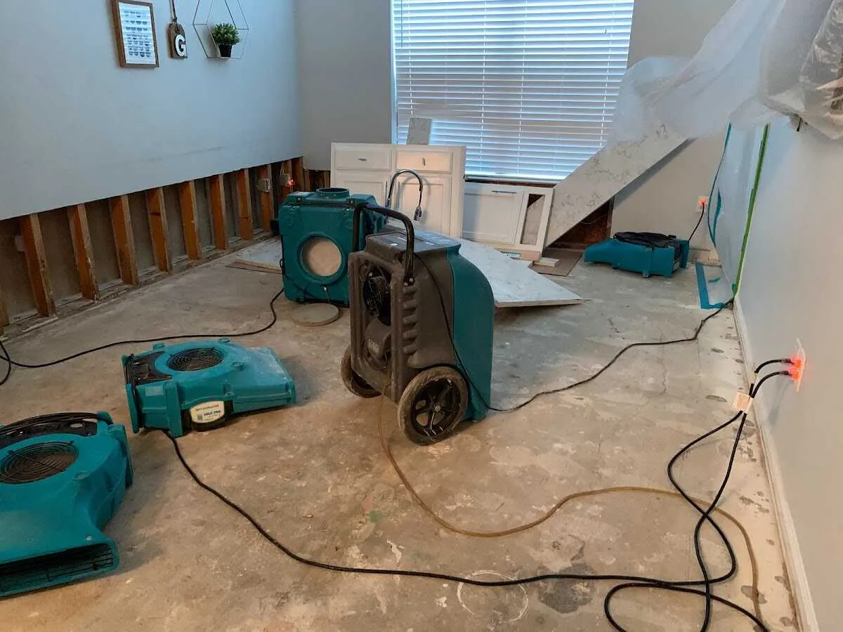 Dehumidifier in flood-cut room for Water Damage Restoration in Bonita Springs